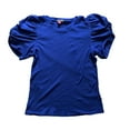 thumbnail image 1 of Vince Camuto Women's Short Puff Sleeve Ribbed Crewneck Top (Cobalt Sea, S), 1 of 3