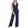 thumbnail image 1 of Vince Camuto Women's Sleeveless Tie Waist Jumpsuit Blue Size 16, 1 of 5