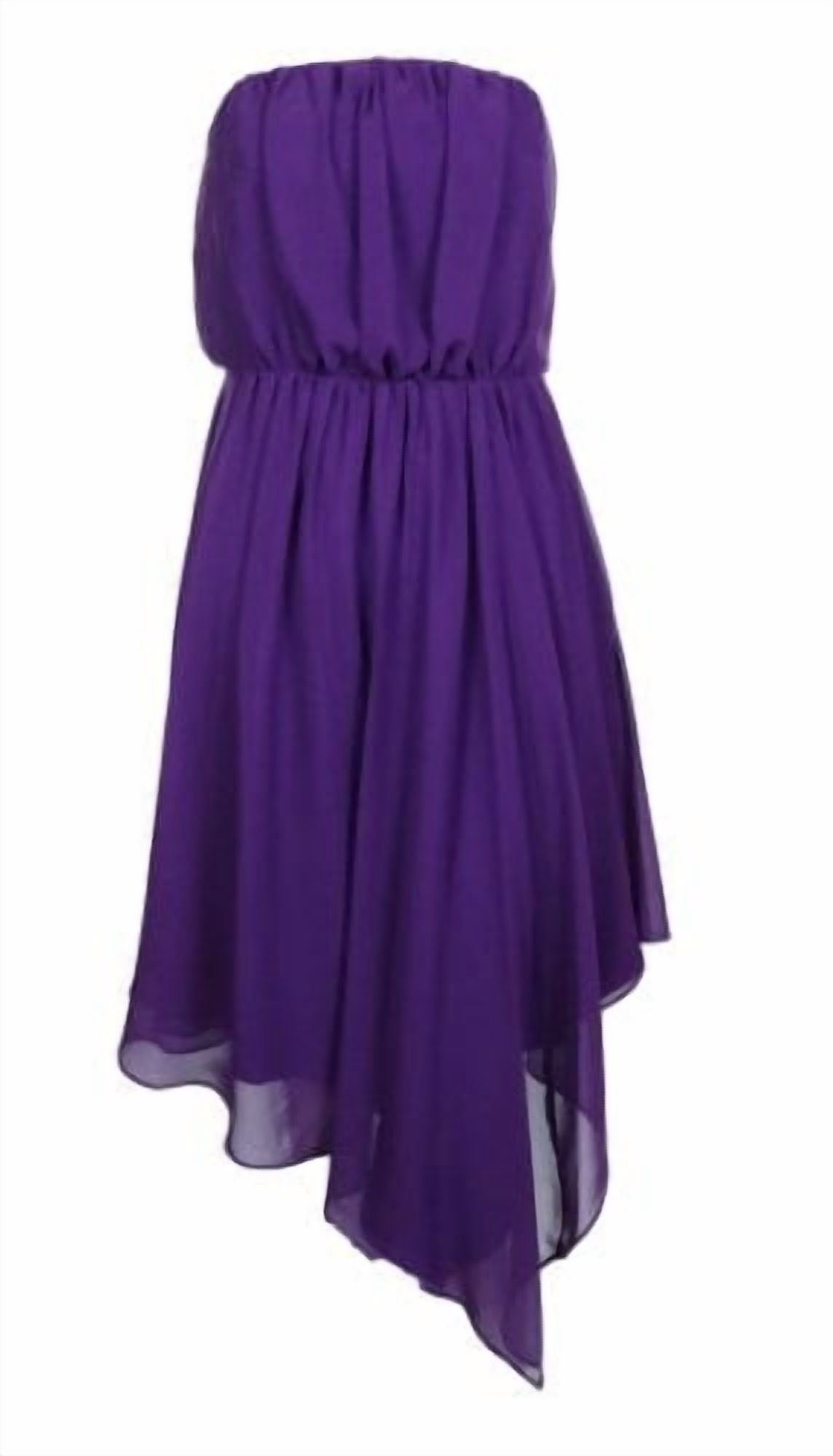 Vince Camuto Women's Strapless Chiffon Dress (12, Plum)