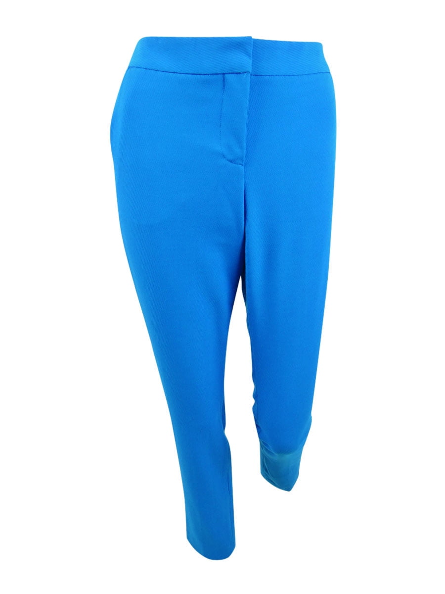 Vince Camuto Women's Textured Slim-Leg Ankle Pants (0, Peacock)