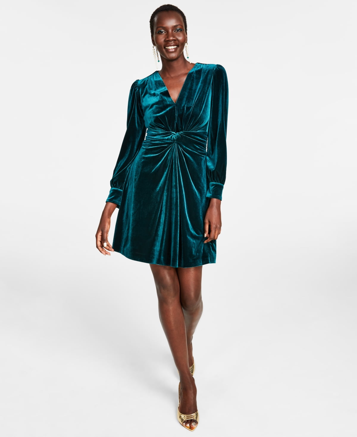 Vince camuto green velvet gown top