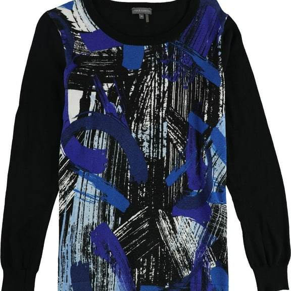 Vince Camuto Womens Abstract Pullover Blouse, Black, Medium