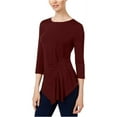 thumbnail image 1 of Vince Camuto Womens Asymmetrical Pullover Blouse, Purple, Large, 1 of 2
