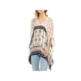thumbnail image 1 of Vince Camuto Women's Printed Asymmetrical Poncho Top (M/L, Ecru Cloud), 1 of 2