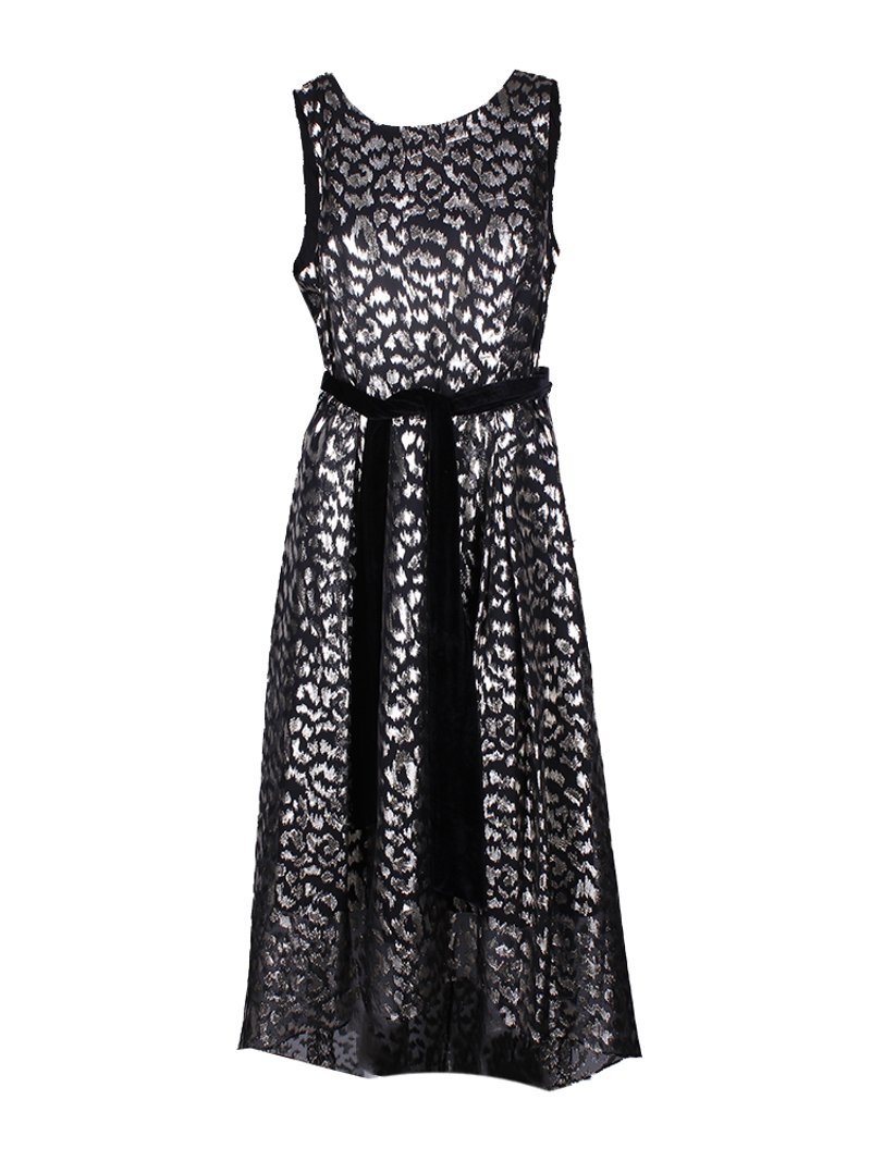 Vince Camuto Black Gold Scoop Neck Sleeveless A-Line Ball Gown 14