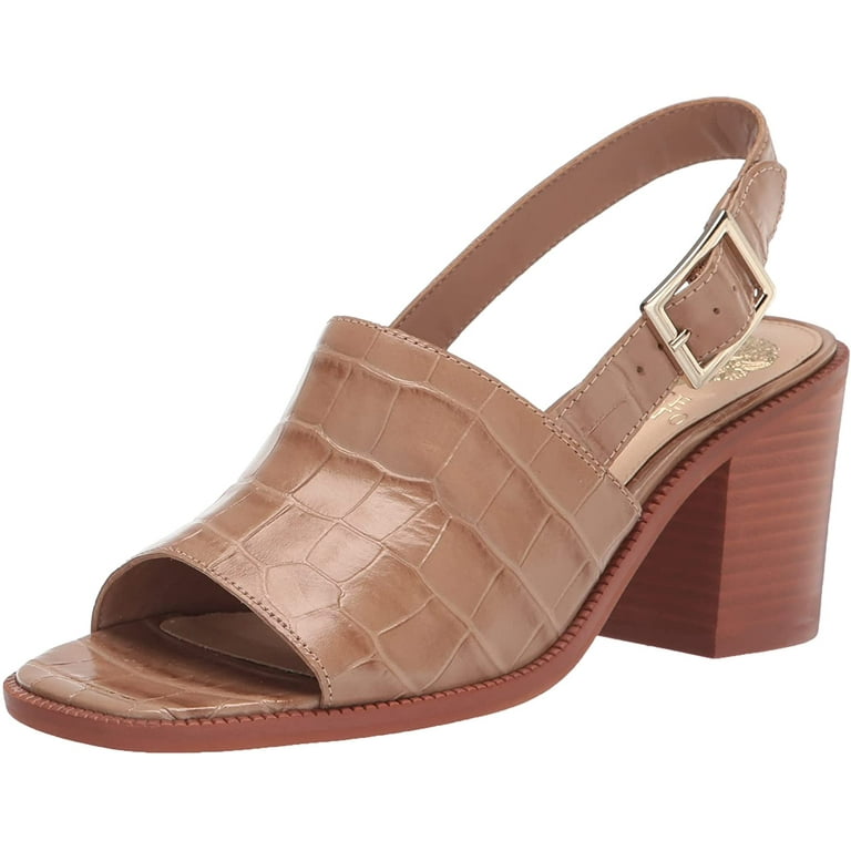 Vince Camuto Womens Brendiza Block Heel Sandal Heeled Tan