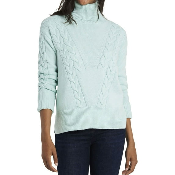 Vince Camuto Womens Cable-Stitch Pullover Sweater, Green, Medium