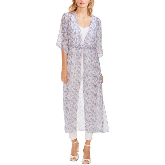 Vince Camuto Womens Chiffon Floral Cardigan Top