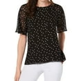 thumbnail image 1 of Vince Camuto Womens Chiffon Pullover Blouse, Black, Small, 1 of 2