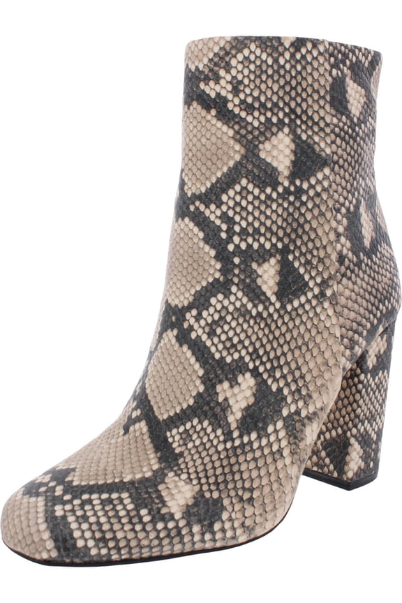 Womens Dannia Leather Snake Print Ankle Boots Ivory 5 Medium (B,M)