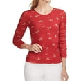 thumbnail image 1 of Vince Camuto Womens Desert Bouquet Pullover Blouse, Red, X-Large, 1 of 2