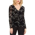 thumbnail image 1 of Vince Camuto Womens Desert Ditsy Pullover Blouse, Black, X-Large, 1 of 2