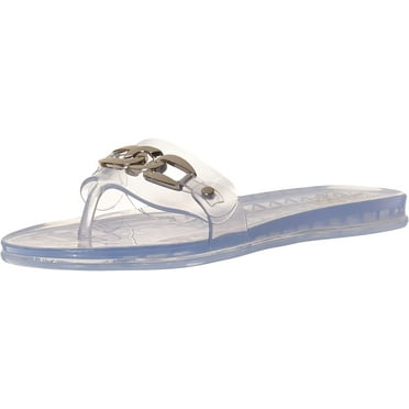 Vince Camuto Womens Evolet Jelly Thong Flip-Flop 5 Clear