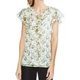 thumbnail image 1 of Vince Camuto Womens Flutter Sleeve Pullover Blouse, White, XX-Small, 1 of 1