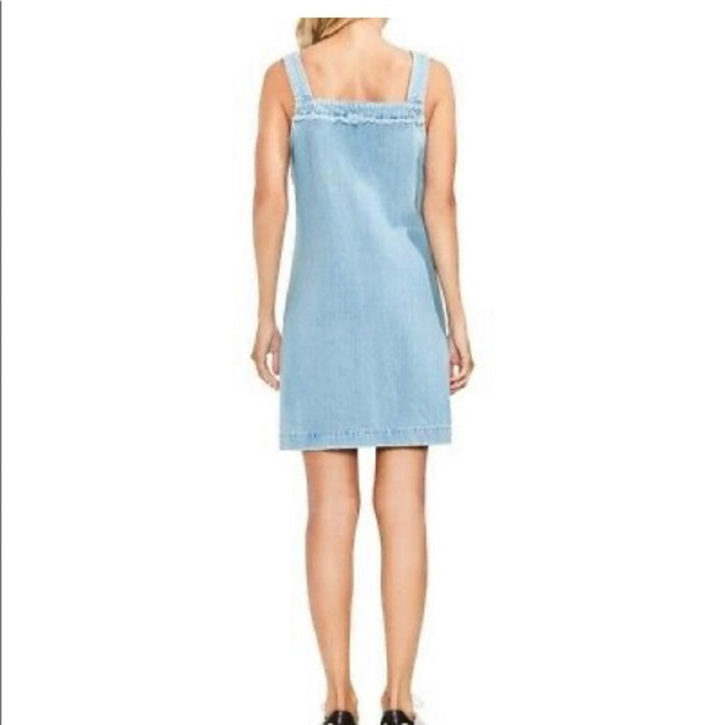 Vince Camuto Womens Frayed Edge Denim Dress, Medium, Blue