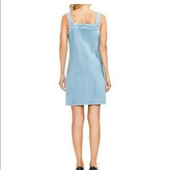 Vince Camuto Womens Frayed Edge Denim Dress, Medium, Blue