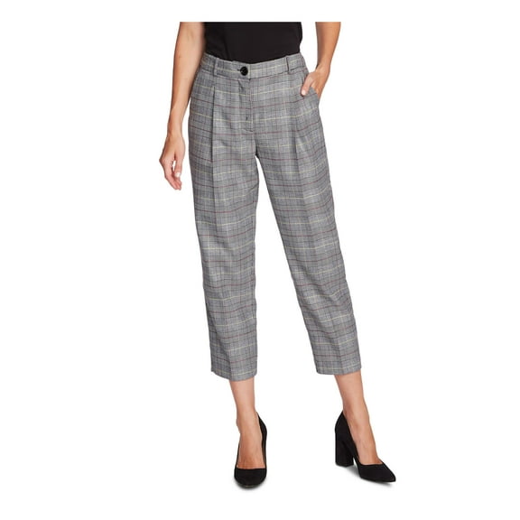 VINCE CAMUTO Womens Gray Plaid Wear To Work Straight leg Pants 0