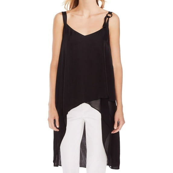 Vince Camuto Womens High-Low Tank Top, Black, X-Small