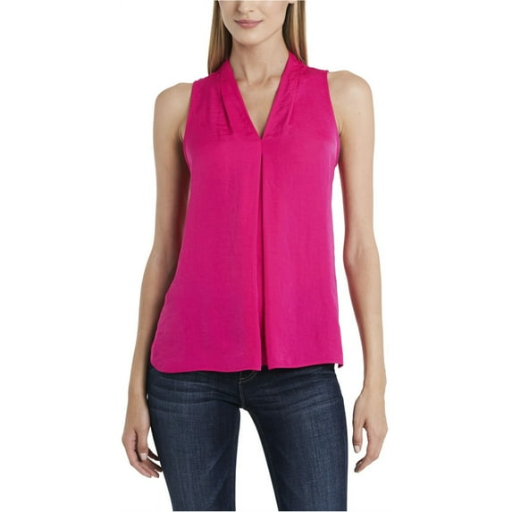 Vince Camuto Womens Inverted Pleat Pullover Blouse, Pink, Small