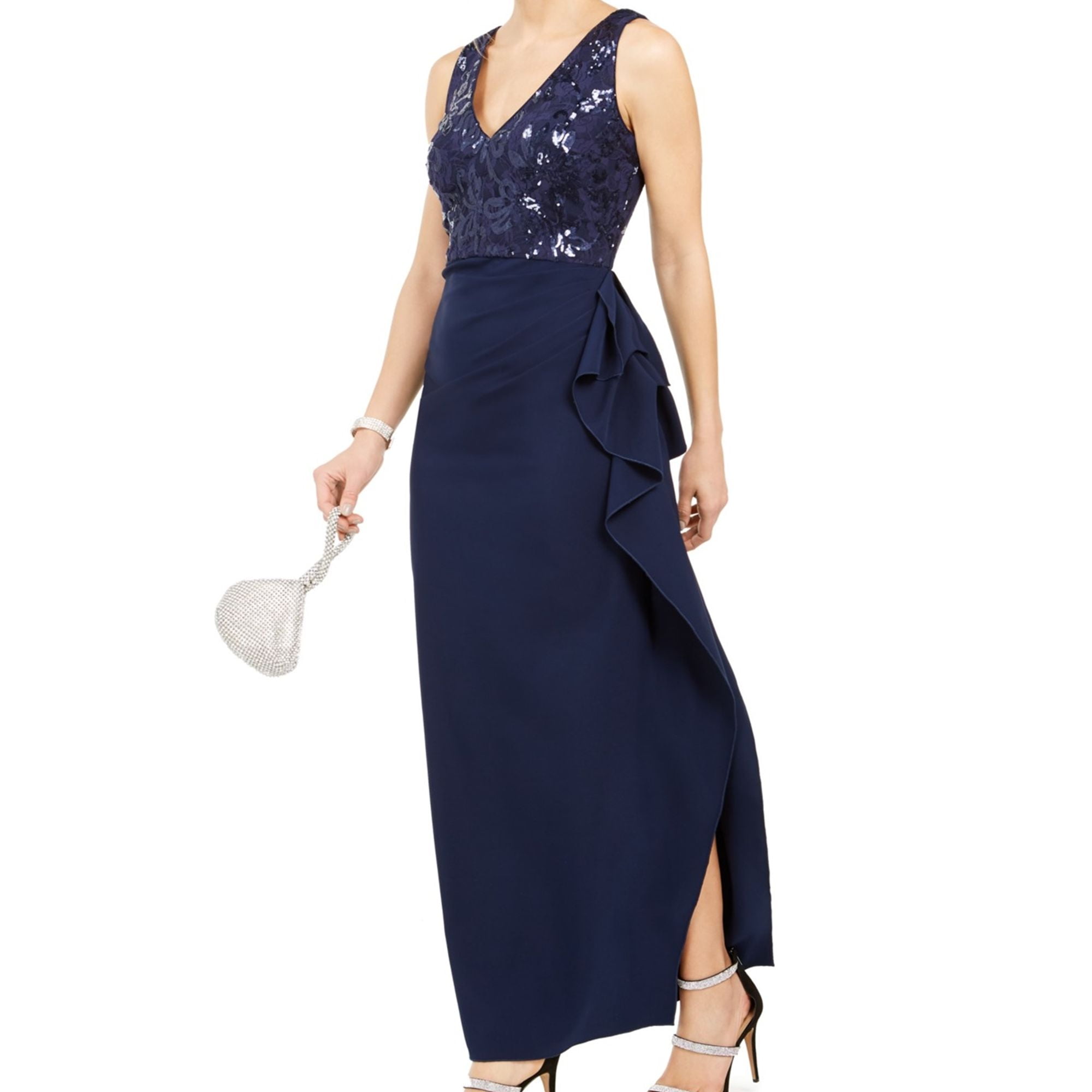 knee length dresses for ladies Vince Camuto Plum Floral Print Fit-and-Flare Dress – SilkRoll main image 0