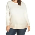 thumbnail image 1 of Vince Camuto Womens Ombre Foiled Pullover Sweater, White, Plus Size, 2X, 1 of 2