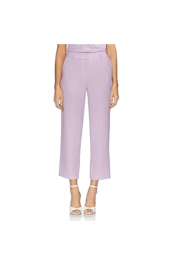 Womens Parisian Crepe Straight Leg Cropped Pants