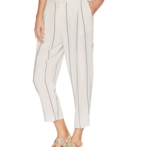 Vince Camuto Womens Pleated Casual Trouser Pants, White, 14
