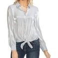 thumbnail image 1 of Vince Camuto Womens Tie Front Button Down Blouse, Blue, X-Large, 1 of 2