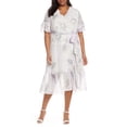 thumbnail image 1 of Vince Camuto Womens Plus Ruffled Faux Wrap Midi Dress, 1 of 2