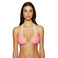 thumbnail image 1 of Vince Camuto Womens Printed Halter Bikini Top Swimsuit with Tie Closure (Pink, Medium), 1 of 2