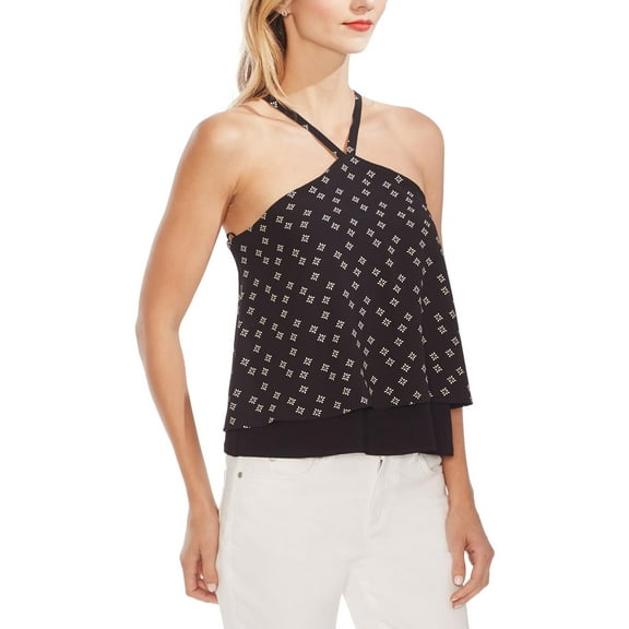Vince Camuto Womens Printed Halter Tank Top
