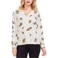 thumbnail image 1 of Vince Camuto Womens Printed Pullover Blouse, Off-White, Medium, 1 of 1