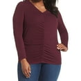 thumbnail image 1 of Vince Camuto Womens Puff Shoulder Knit Blouse, Purple, Plus Size, 1X, 1 of 2