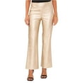 thumbnail image 1 of Vince Camuto Womens Pull On Metallic Faux Leather Flare Casual Trouser Pants, Metallic, 4, 1 of 1