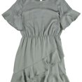 thumbnail image 1 of Vince Camuto Womens Ruffled A-line Dress, Green, Medium, 1 of 2