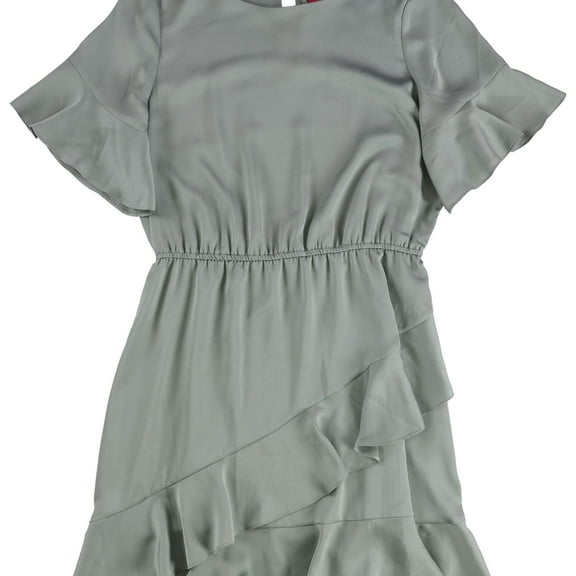 Vince Camuto Womens Ruffled A-line Dress, Green, Medium