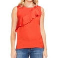 thumbnail image 1 of Vince Camuto Womens Ruffled Sleeveless Blouse Top, Red, X-Small, 1 of 2