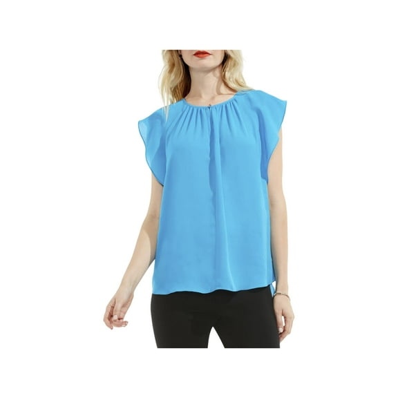 Vince Camuto Womens Sheer Hi-Low Blouse