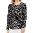 thumbnail image 1 of Vince Camuto Womens Silhouettes Button Down Blouse, Black, Large, 1 of 2