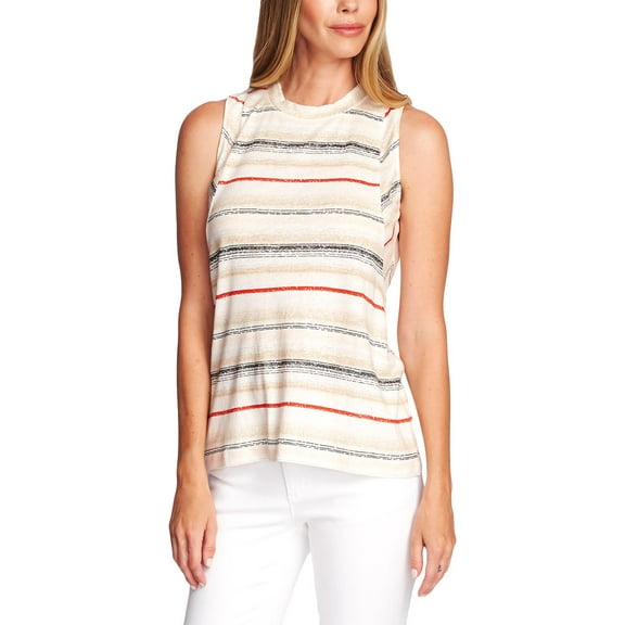 Vince Camuto Womens Sleeveless Striped Tank Top Ivory S