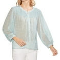 thumbnail image 1 of Vince Camuto Womens Smocked Yoke Button Down Blouse, Blue, Medium, 1 of 2