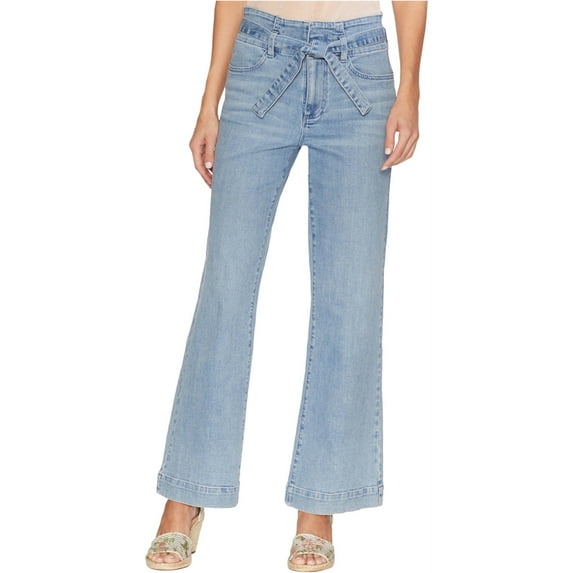 Vince Camuto Womens Tie Belted Wide Leg Jeans