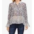 thumbnail image 1 of Vince Camuto Womens Tranquil Petals Button Up Blouse,Pearl Ivory,Medium, 1 of 2
