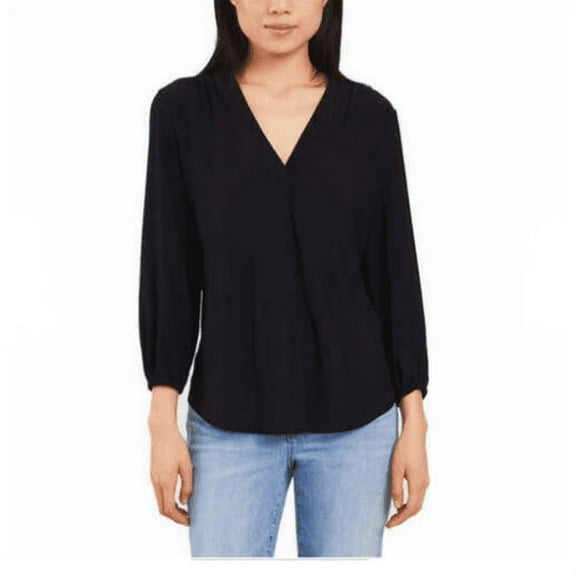 Vince Camuto Womens V Neck Shirt Top Black