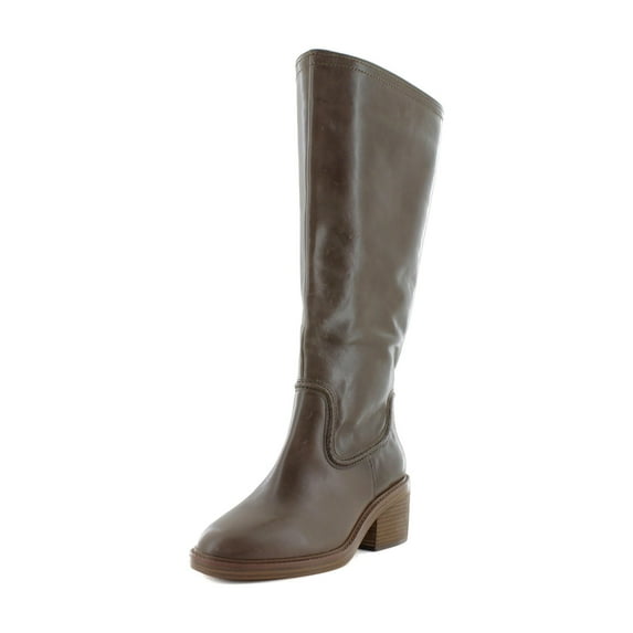 Vince Camuto Womens' Vuliann 4 Leather Knee-High Boots, Smokey Nut, 9 Wide
