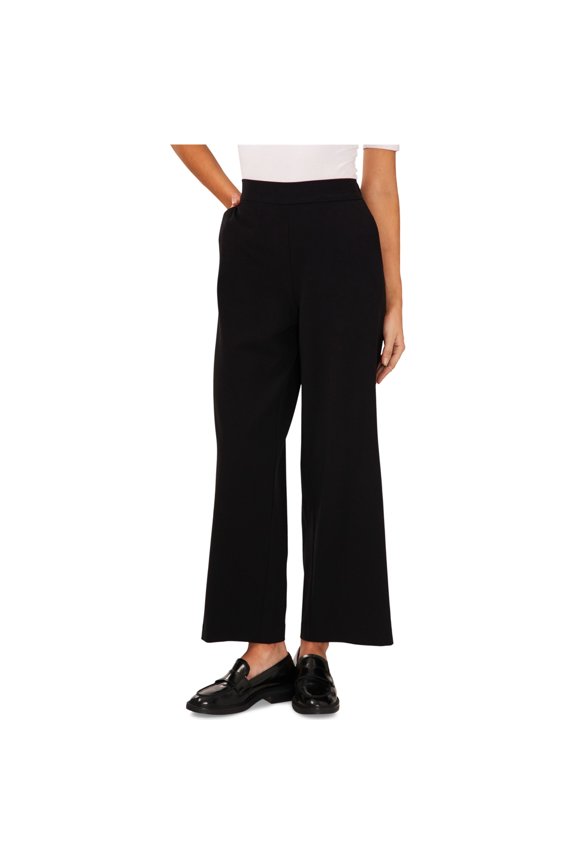 Womens Wide Leg Pull On Dress Pants, Black, X-Large
