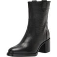 thumbnail image 1 of Vince Camuto Zanilla Black Zipper Closure Rounded Toe Blocked Heel Boot (Black, 8), 1 of 4