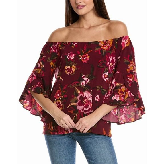 Vince Camuto womens  Boatneck Blouse, m, Red