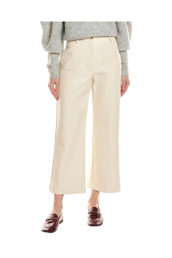 womens Cropped Front Pocket Pant, 16, White