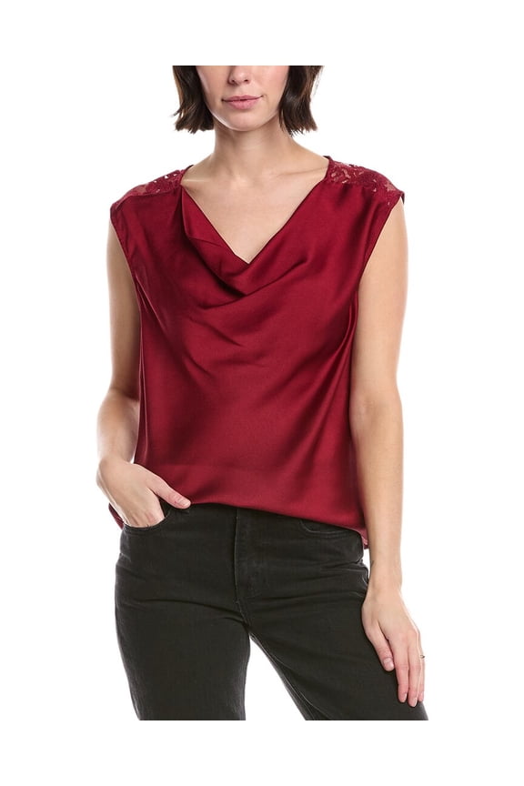 womens Deep Drape Tank Top, l, Red